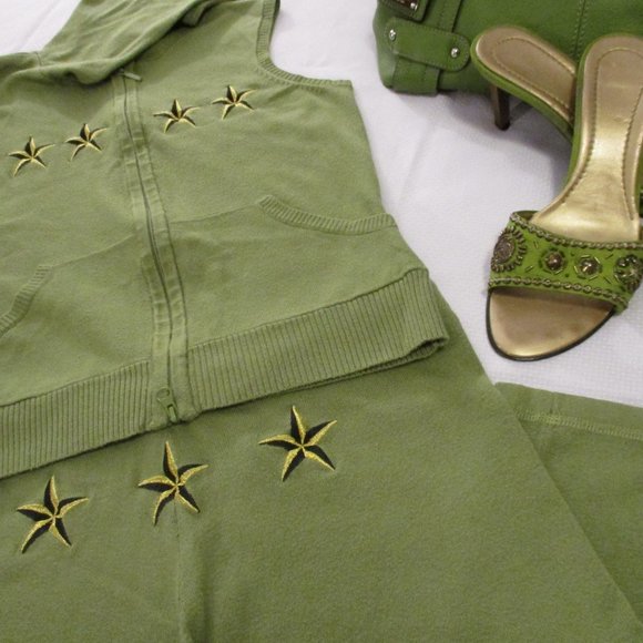 J.J. BASICS SLEEVELESS TWO (2) PIECE JADE KNIT HOODIE SET – L - Picture 3 of 16